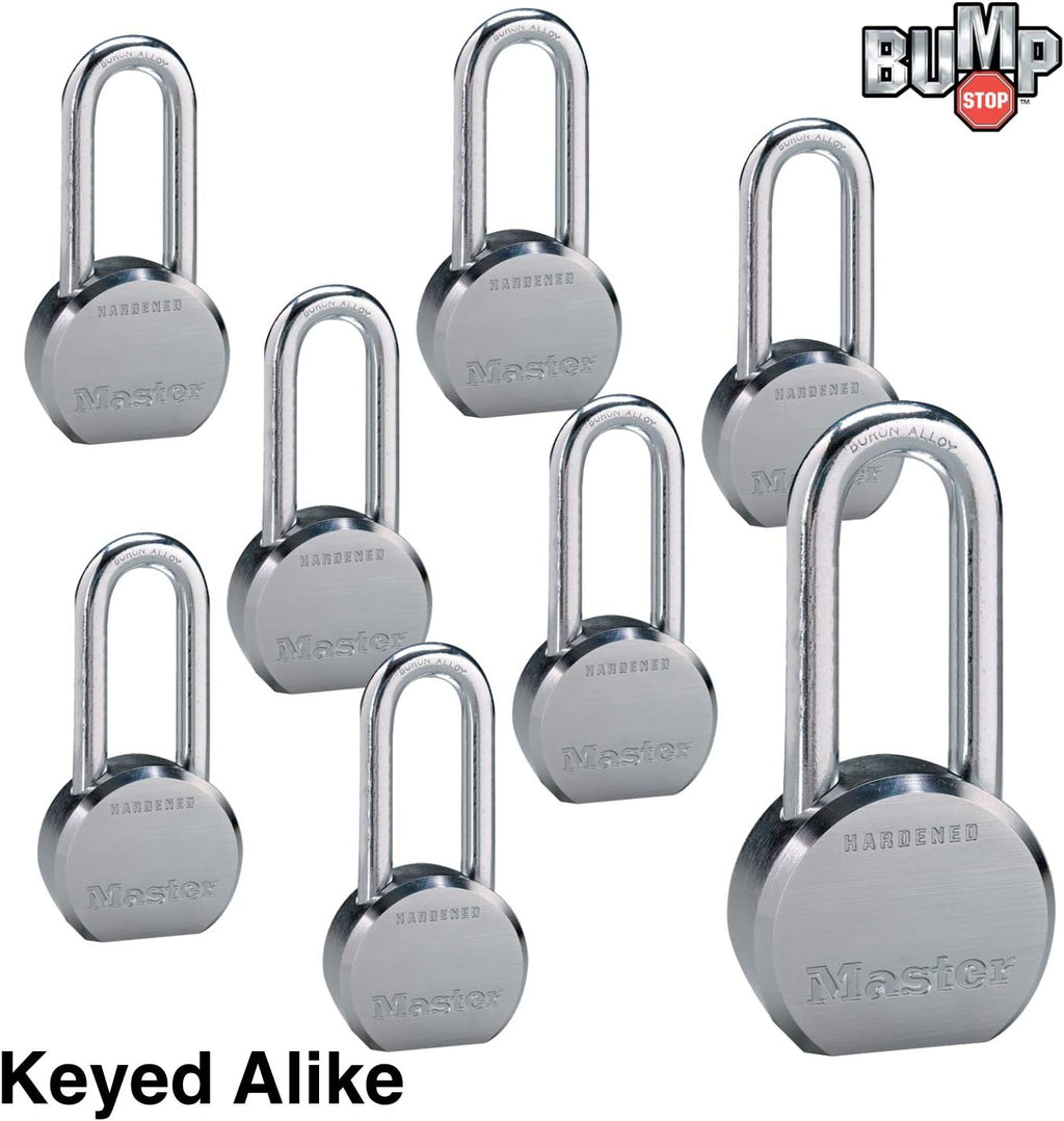 Master Lock - (8) High Security Pro Series Keyed Alike Padlocks w/16 Keys, 6230NKALH-8 w/BumpStop Technology