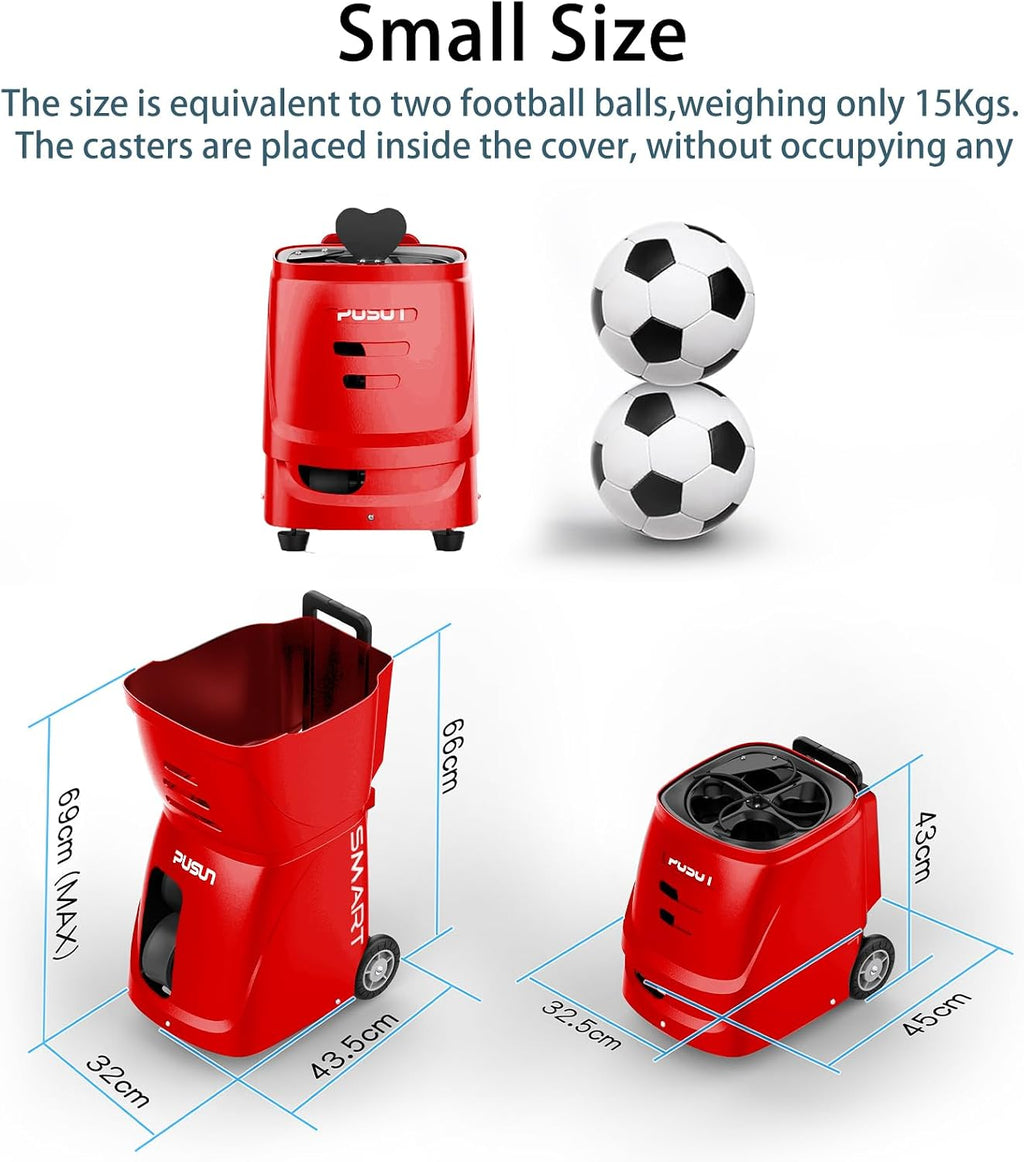 PT-SMART Tennis Ball Machine - Smart App for Apple Watch & Phone Control, Tennis Ball Launcher with 20 Landing Points, 12 Training Modes & 4-6h Battery Life, Tennis Serving Machine