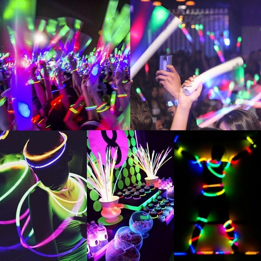 Brand Glow Sticks Bracelets Bulk Wholesale, 2500 8' Yellow Glow Bracelets, Bright Color, Glow 8-12 Hrs, Connectors Included, Glow Party Favor Supplies, Sturdy Packaging, Great Fun.
