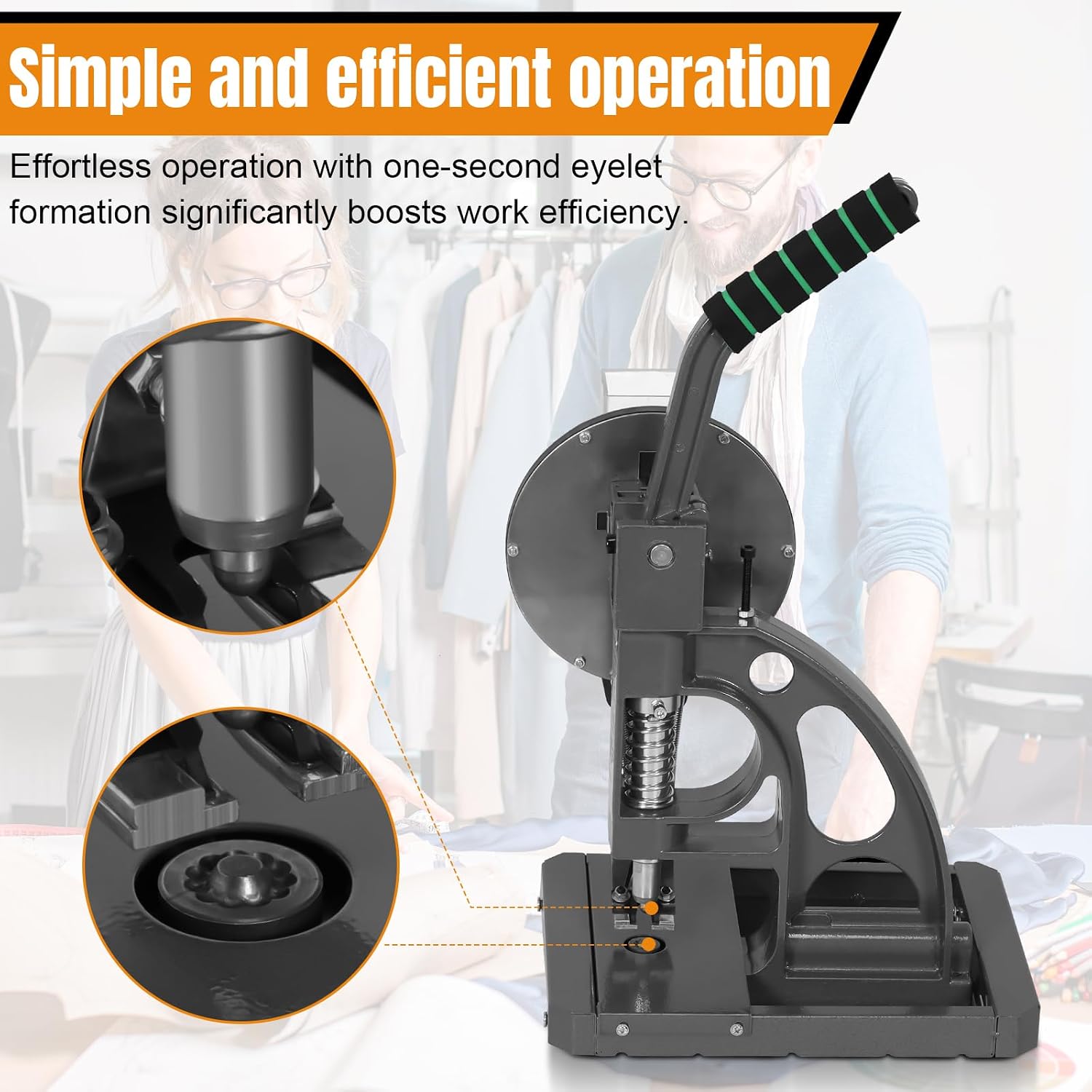 Semi Automatic 8mm Banner Tarpaulin Eyelet Press Punching Machine Grommet Hole Punching Machine for Fabric Leather Banners DIY Projects