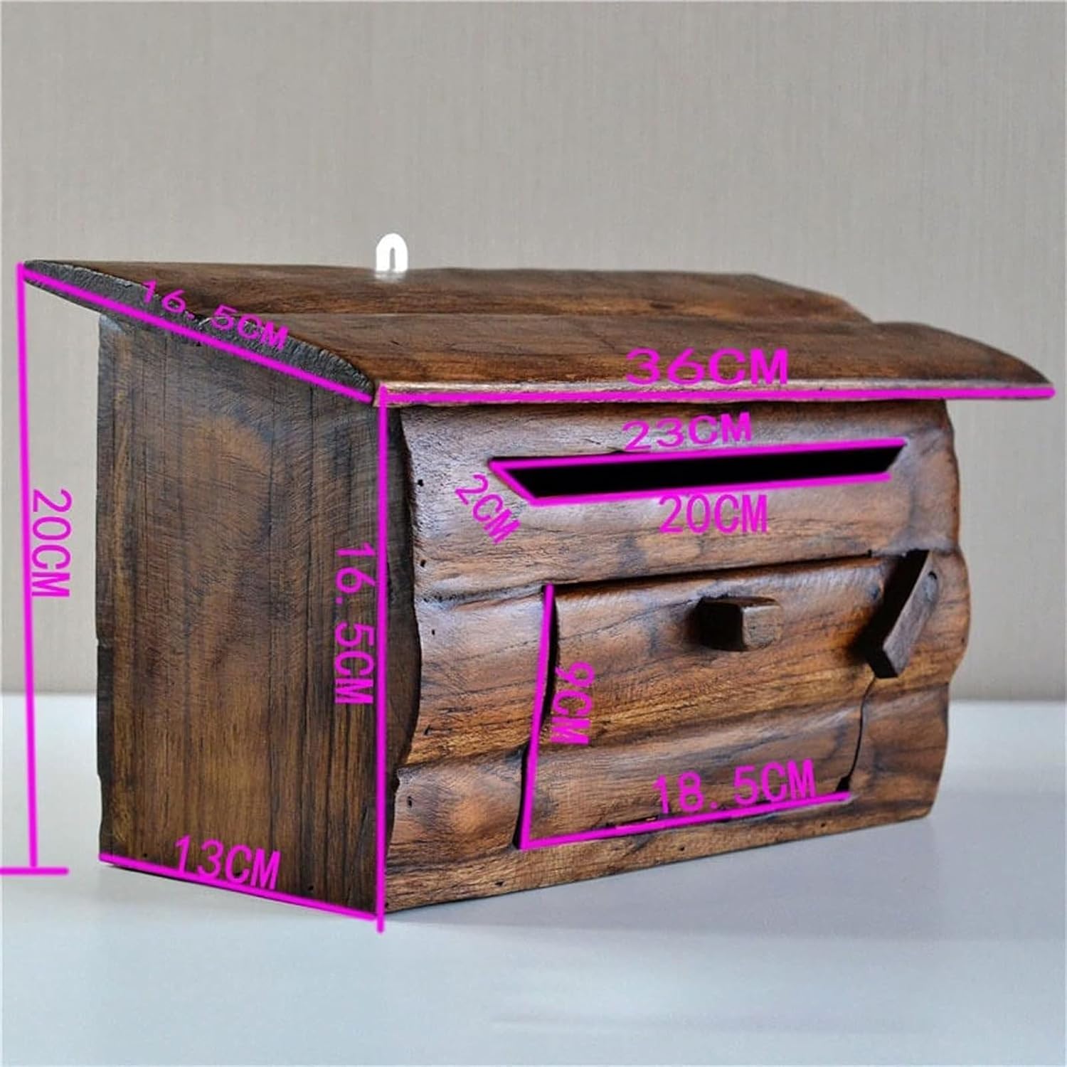 Letterbox Mailbox Dropbox Postbox Wooden Outdoor Mailbox Wall Mounted Newspaper Letter Box Creative Post Box for Home Decor Letter Box Mailboxes Post Box