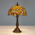 Tiffany Style Table Lamp Vintage Stained Glass Desk Lamp Mable Gradient Green Wisteria Bedside Reading Light Decor Bedroom Living Room Home Office D12 xH18