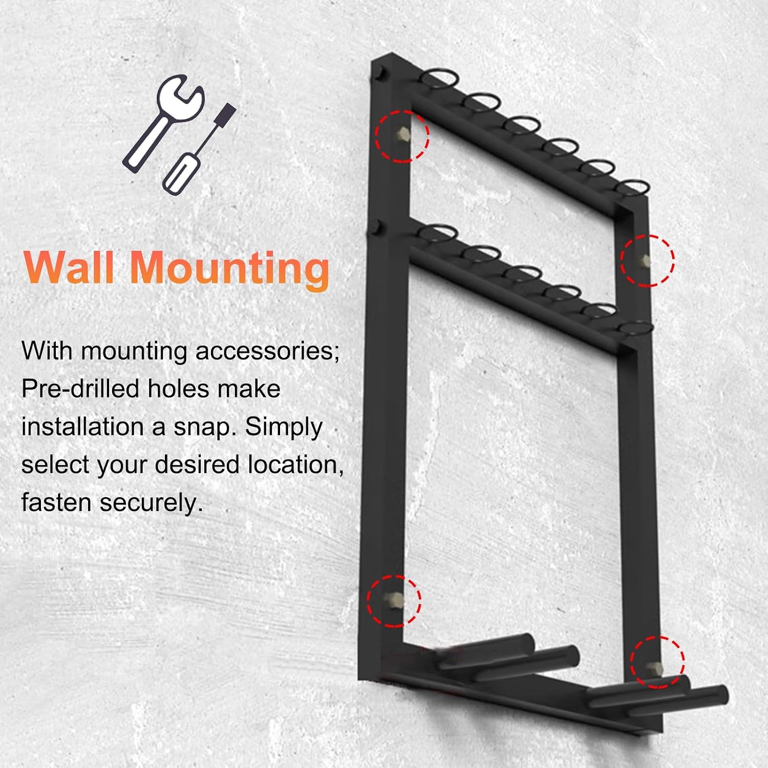 Home Gym Organizer Rack Black Wall Mounted 12 Pingpong Display Rack Table Tennis Racket Shelf, for Home Garage Office Gym, Square Sports Equipment Organization Holder