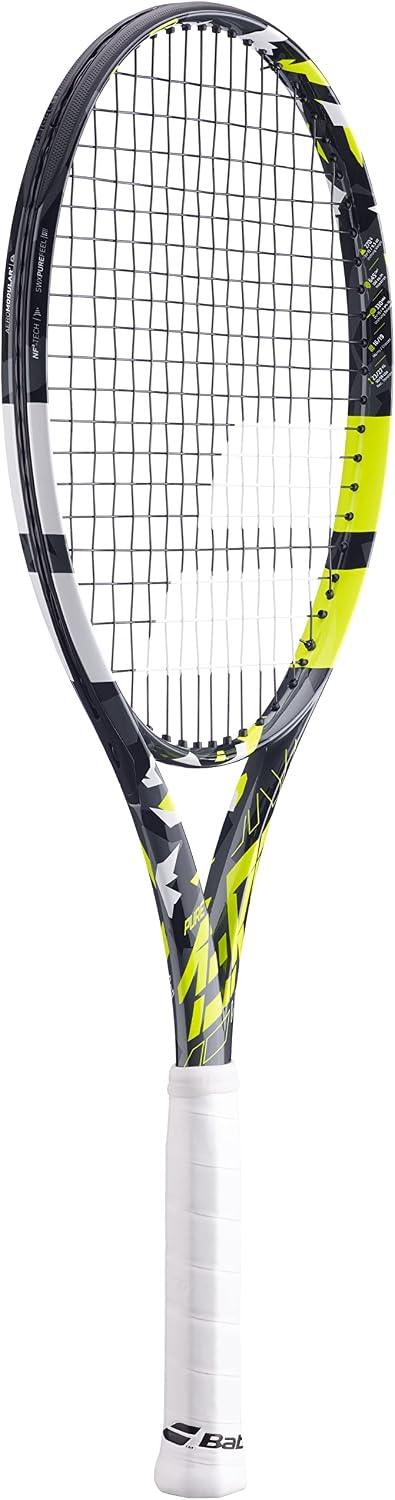 Babolat Pure Aero Lite Tennis Racquet Strung with 16g Syn Gut at Mid-Range Tension