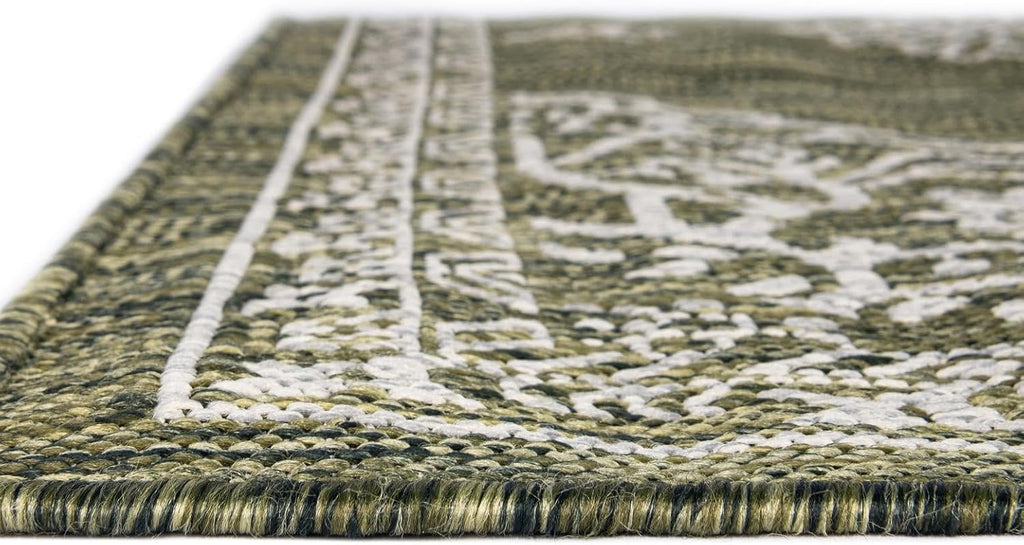Unique Loom Outdoor Traditional Collection Area Rug - Antique (13' 1' Square Green/Ivory)