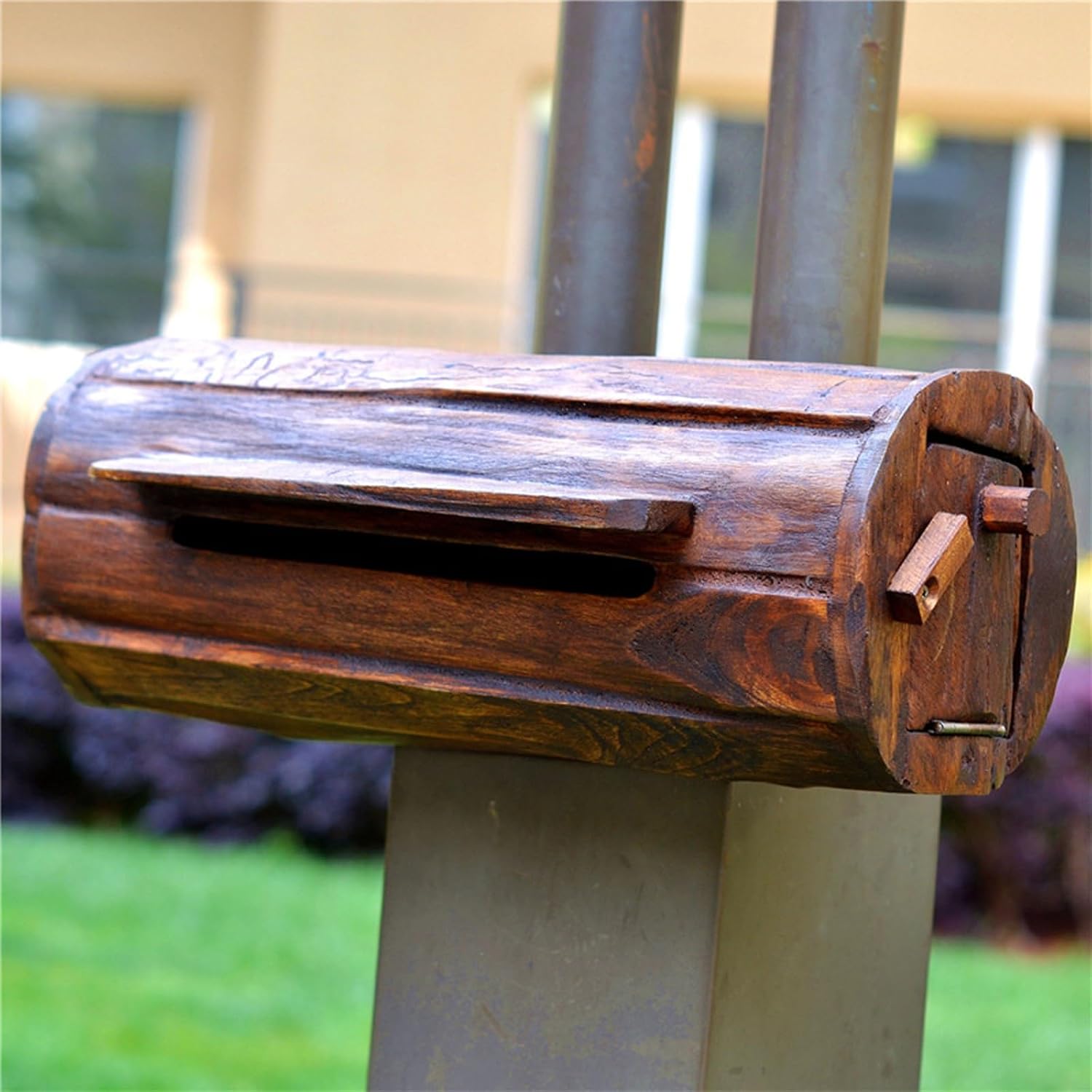 MELPHI Mailboxes for Outside, Security Key Drop Box, Wooden Mailbox, Hanging Secure Post Box, Easy Mount, Garden, Outdoor Decoration for Outside, Home, Front Door
