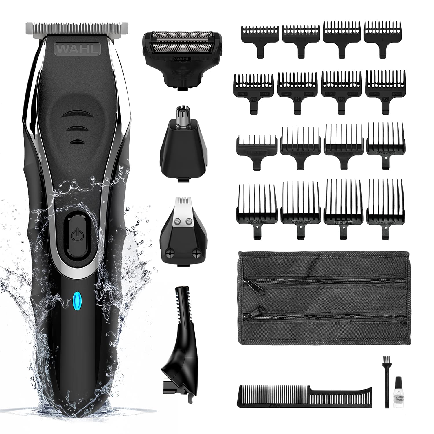 Wahl Aqua Blade 10 in 1 Multigroomer, with Eyebrow Attachment, Body Trimmers for Men, Men's Beard Trimmer, Stubble Trimming, Face Grooming, Fully Washable, Male Grooming Set, Amazon Exclusive