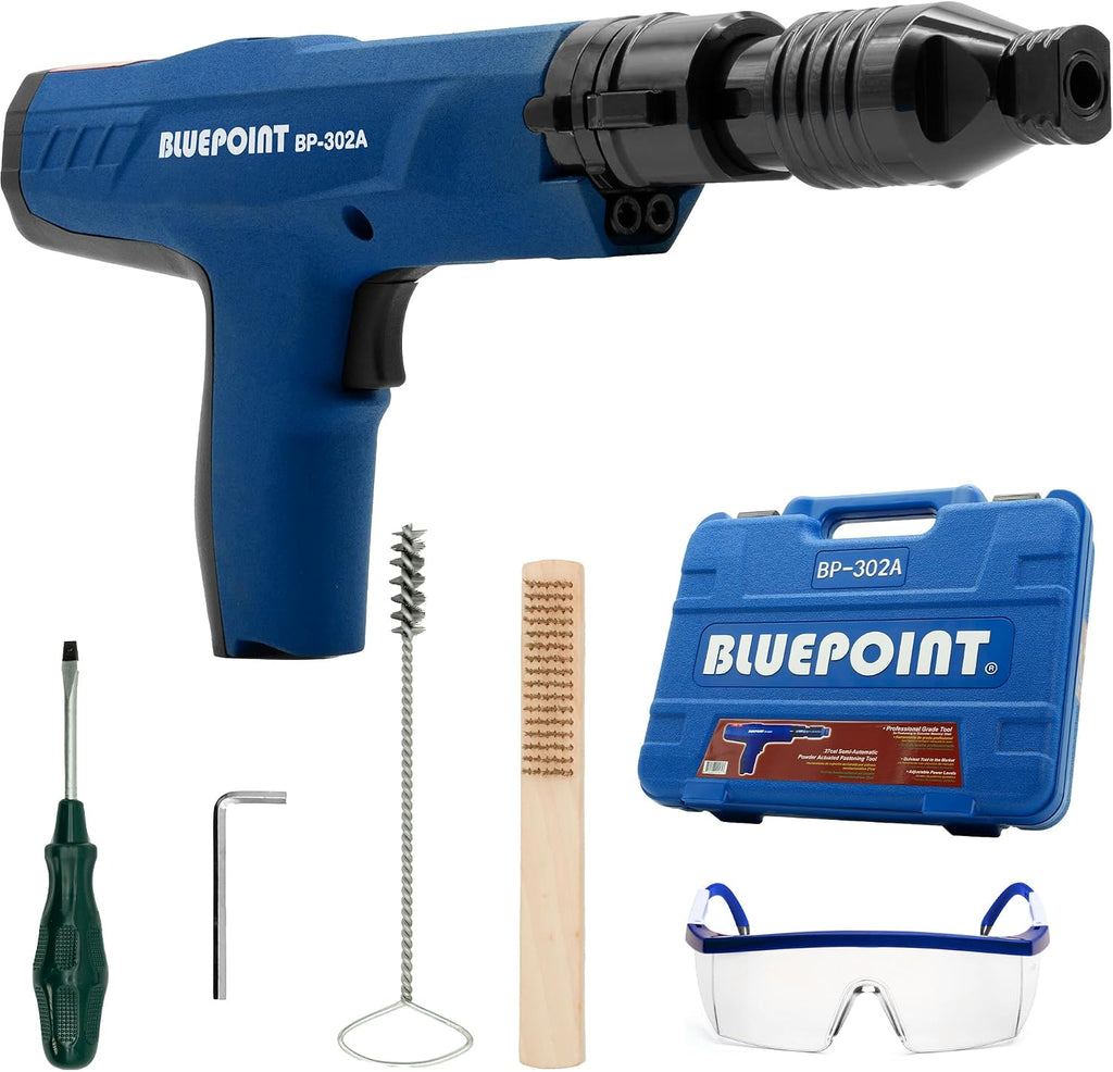 BLUEPOINT New Noise Canceling (QUIETEST) .27 Cal. Semi-Automatic Powder Actuated Tool (PAT) Specially Designed for All Day Fastening in Occupied Spaces. Item# BP-302A