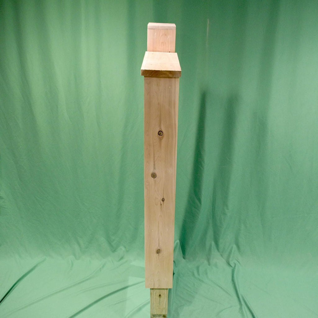 Farmhouse Wood Classic Mailbox Stand, Unfinished Natural - Shiplap Style, Post Mount, Solid Cedar, Amish Handcrafted in USA