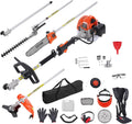 VEVOR 33CC 5-in-1 Multi-Functional Trimming Tools, Gas Hedge Trimmer, Weed Eater, String Trimmer, Brush Cutter, Edger, Pole Saw Chainsaw Pruner with Extension Pole