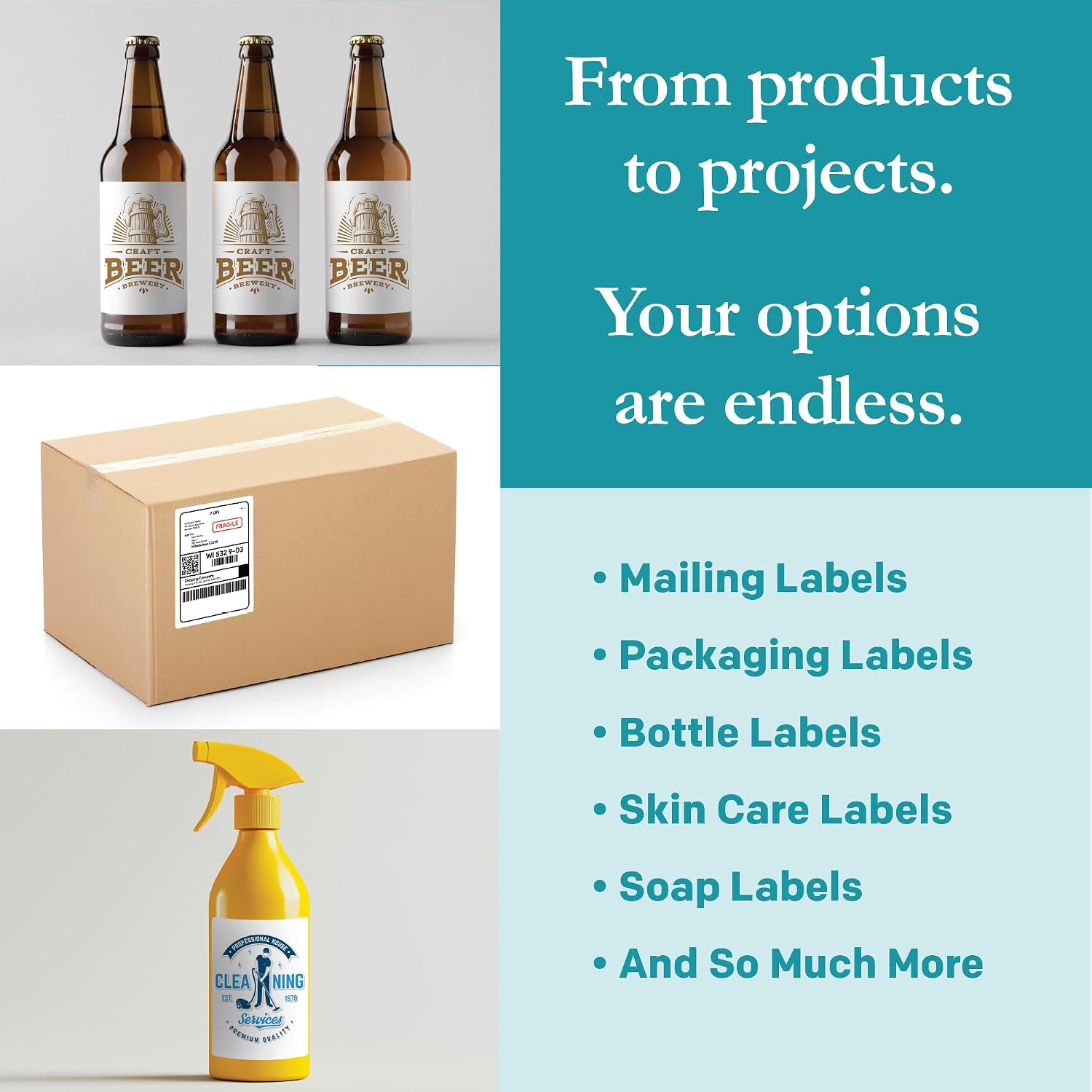 Premium Label Supply White Sticker Mailing/Shipping Labels – 3.5' x 5' – Laser/Inkjet Compatible – (4 per Sheet), 2000 Sheets - 8,000 Total Adhesive Labels