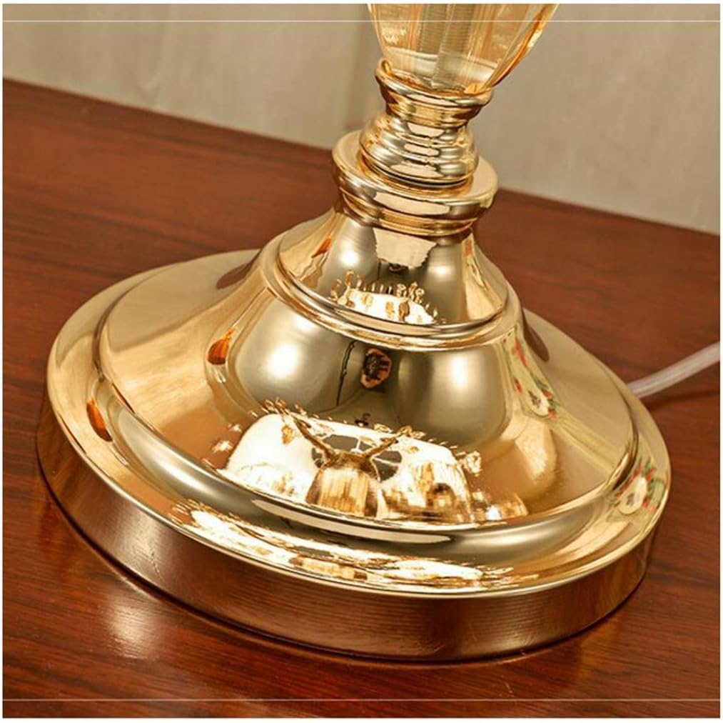 @Uncle Sam LI Crystal Table Lamp, Luxury High-Grade Gold Table Lamp with The Crystal and Fabric Lampshade for in The Living Room Bedroom Bedside Home Decorative Lights
