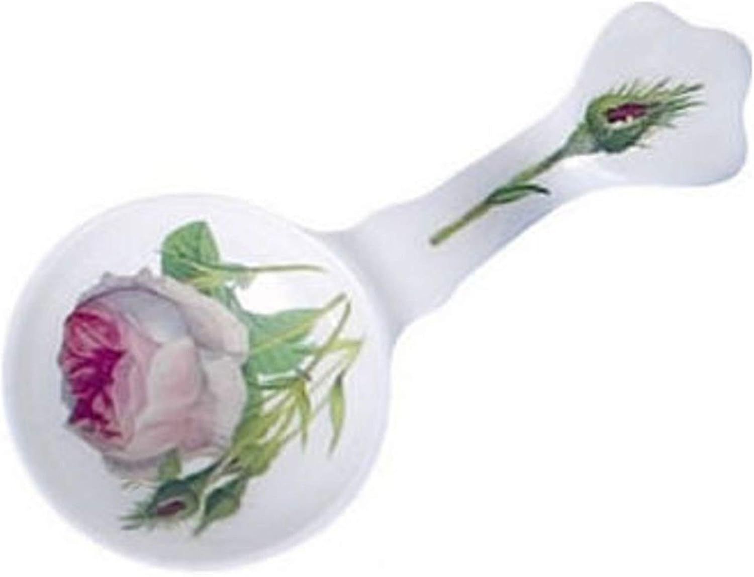Roy Kirkham Traditional Ceramic Rose Teabag Spoon in White/Purple (Set of 6)
