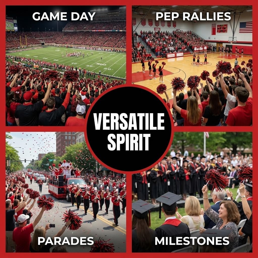 Anderson's Premium Two-Color School Spirit Shakers, Cheerleader Pom Poms, Sports Fan, Football, Basketball, Homecoming, Squad, Team, Party, Dance Club, Performance, Celebrations