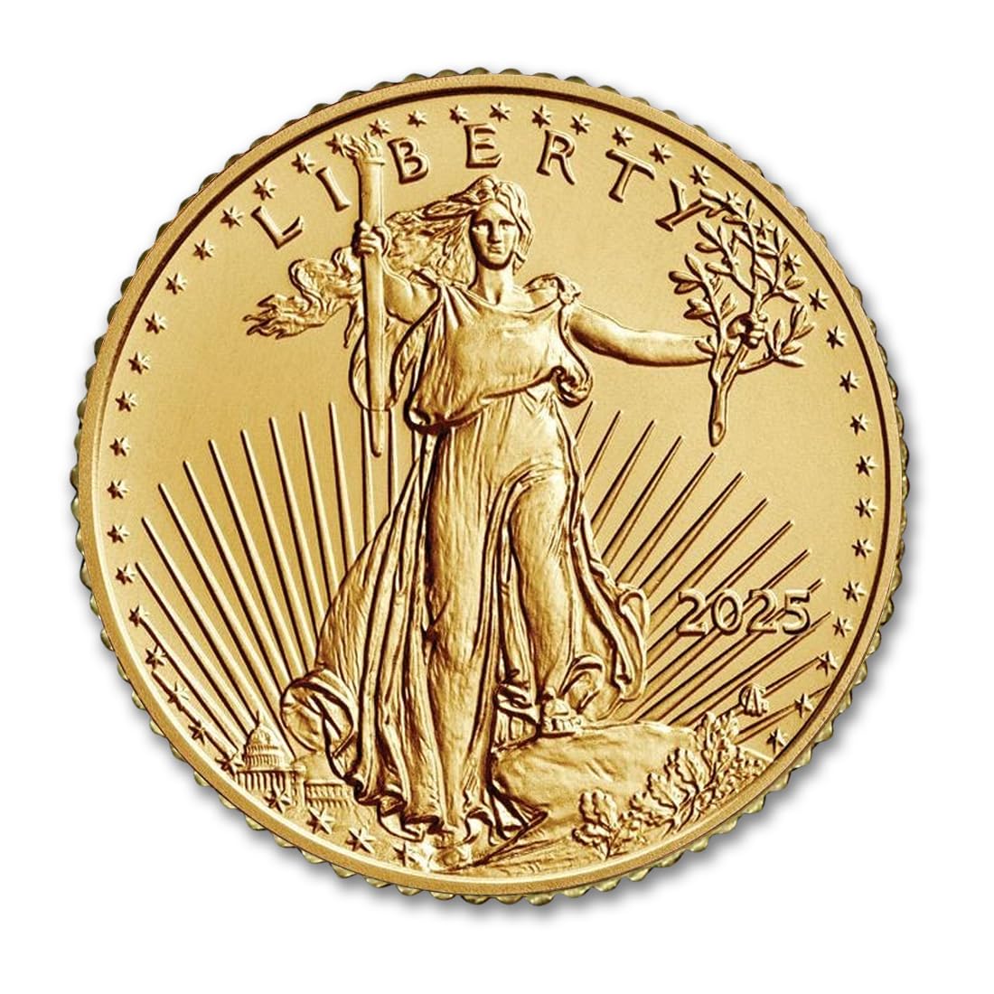 2025 ‎- 1/10 oz American Gold Eagle Coin Brilliant Uncirculated with Original United States Mint Box and a Certificate of Authenticity $5 Seller BU