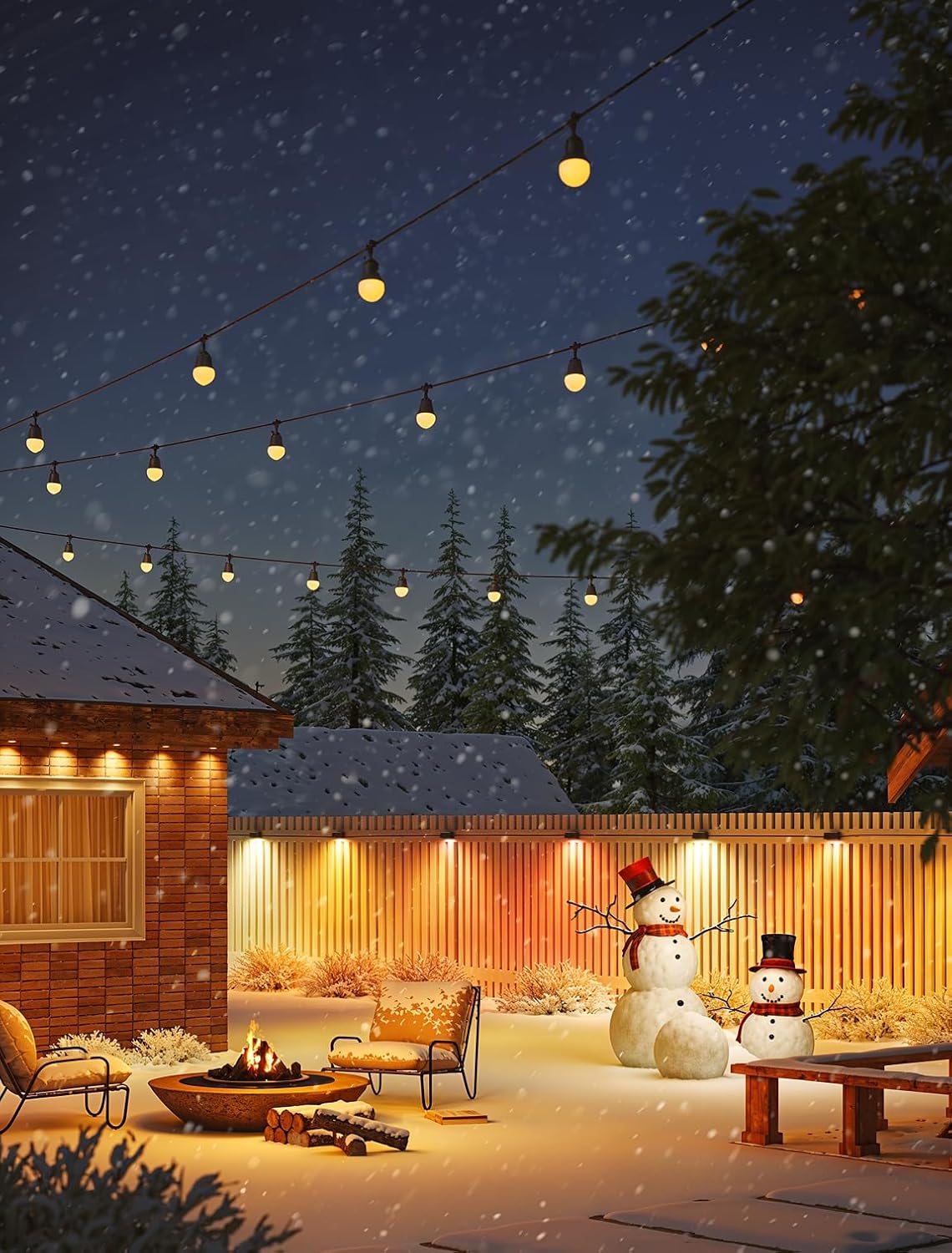 Govee Outdoor Deck Lights, Multicolor Outdoor Fence Lights, IP65 Waterproof Outdoor Lights with Smart Control, Preset Sences, Music Mode for Patio Decor, Wired 12 Packs (72ft)