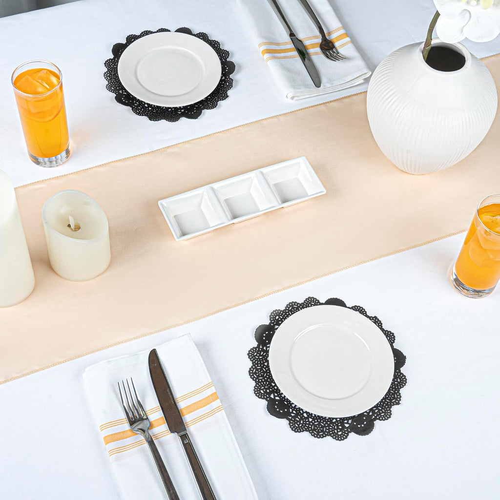 Restaurantware Black Paper Doilies 4000 Count 8 x 8 Inch, Disposable, Long Lasting Absorbent Paper Doilies for Tables with Elegant Lace Finish for Pastries, Cupcakes, Cookies and Desserts