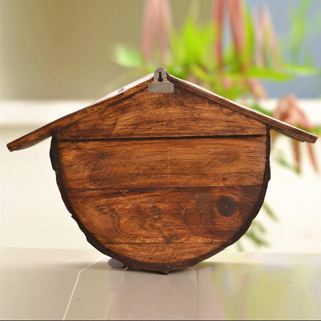 Hanging Mailbox Wall Mount Drop Box Outdoor Post Office Box Wooden Letter Delivery Box Curbside Mailbox with Slope Creative Antique(No Words)