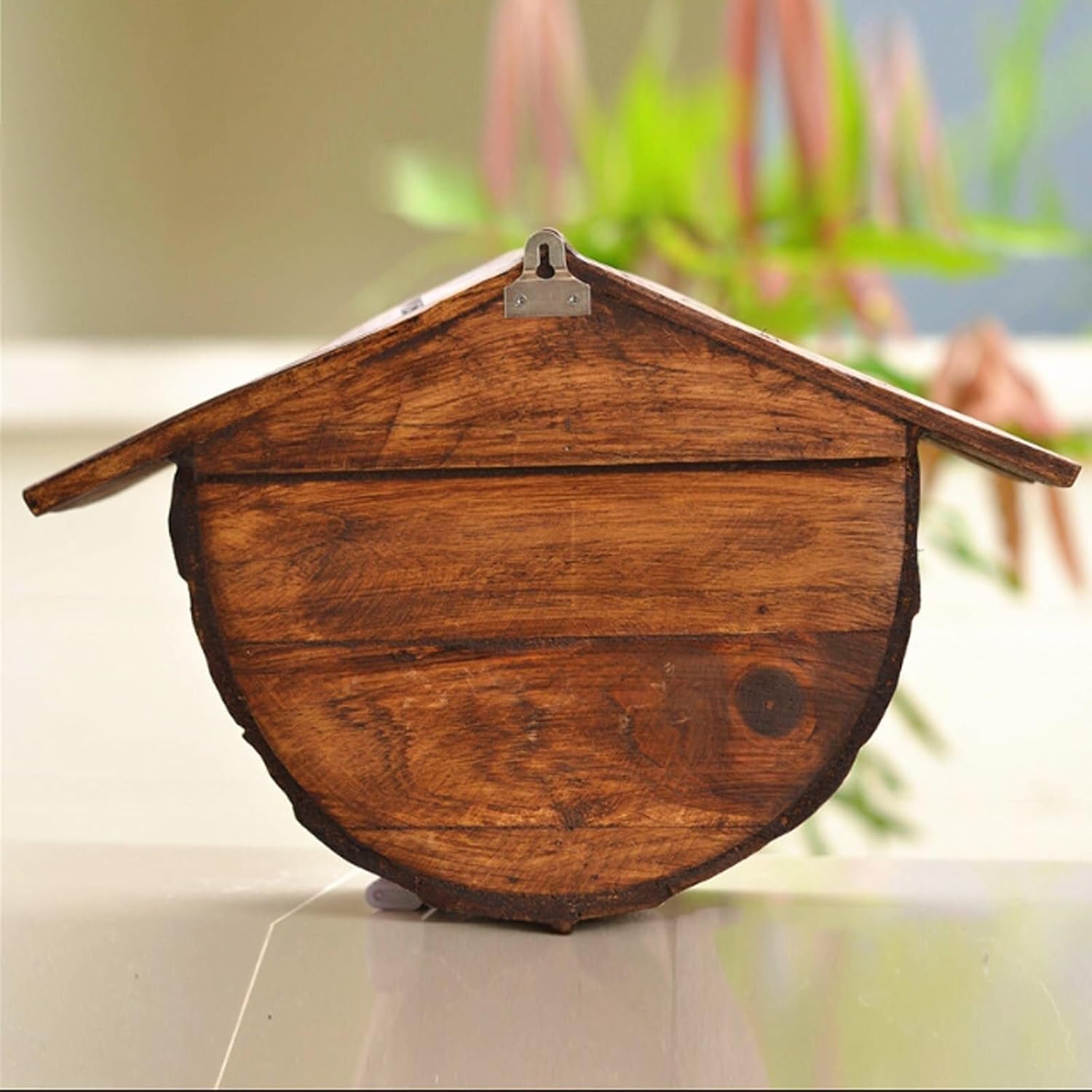 Hanging Mailbox Wall Mount Drop Box Outdoor Post Office Box Wooden Letter Delivery Box Curbside Mailbox with Slope Creative Antique(No Words)