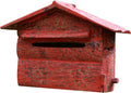 Letter Box,Postbox,Vintage Wooden Outside Wall Mount Post Box Mailbox Letterbox Photography Props Mural Wedding Bar Cafe Window Display 40x26x14cm (Color : A)