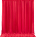 Red Backdrop Curtains 10 Panels-Wrinkle-Free Polyester Photography Drapes Party Photo Backgrounds for Wedding Christmas Photo Backdrops- 40 X10FT
