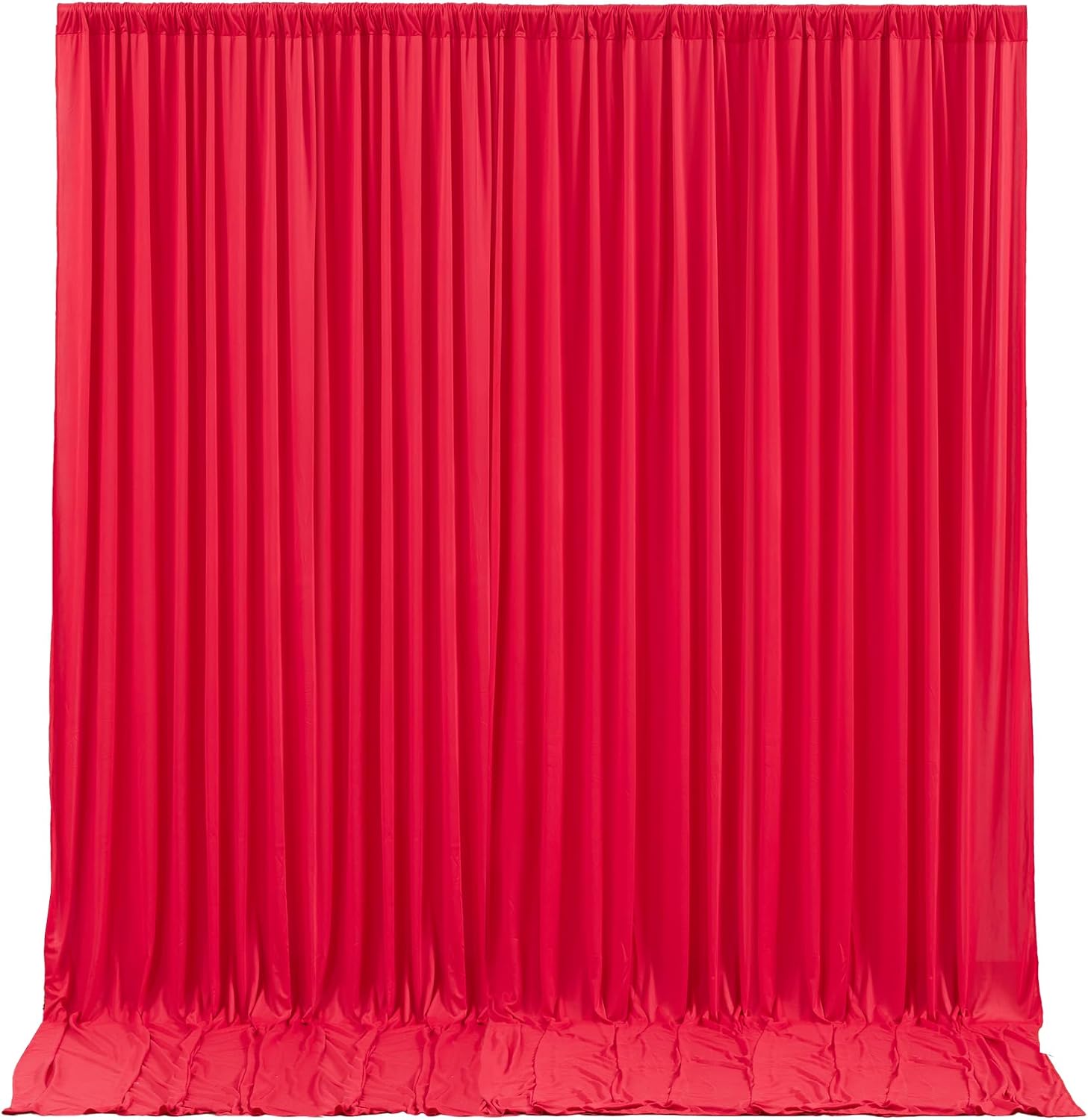 Red Backdrop Curtains 10 Panels-Wrinkle-Free Polyester Photography Drapes Party Photo Backgrounds for Wedding Christmas Photo Backdrops- 40 X10FT