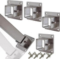 25 30 40mm Wide Square Anchor Base for Post，2/4 6 Pcs Stainless Steel Heavy Duty Post Base with Screws for Fence Deck Railing Support(4pack,40x40mm/1.57x1.57in)