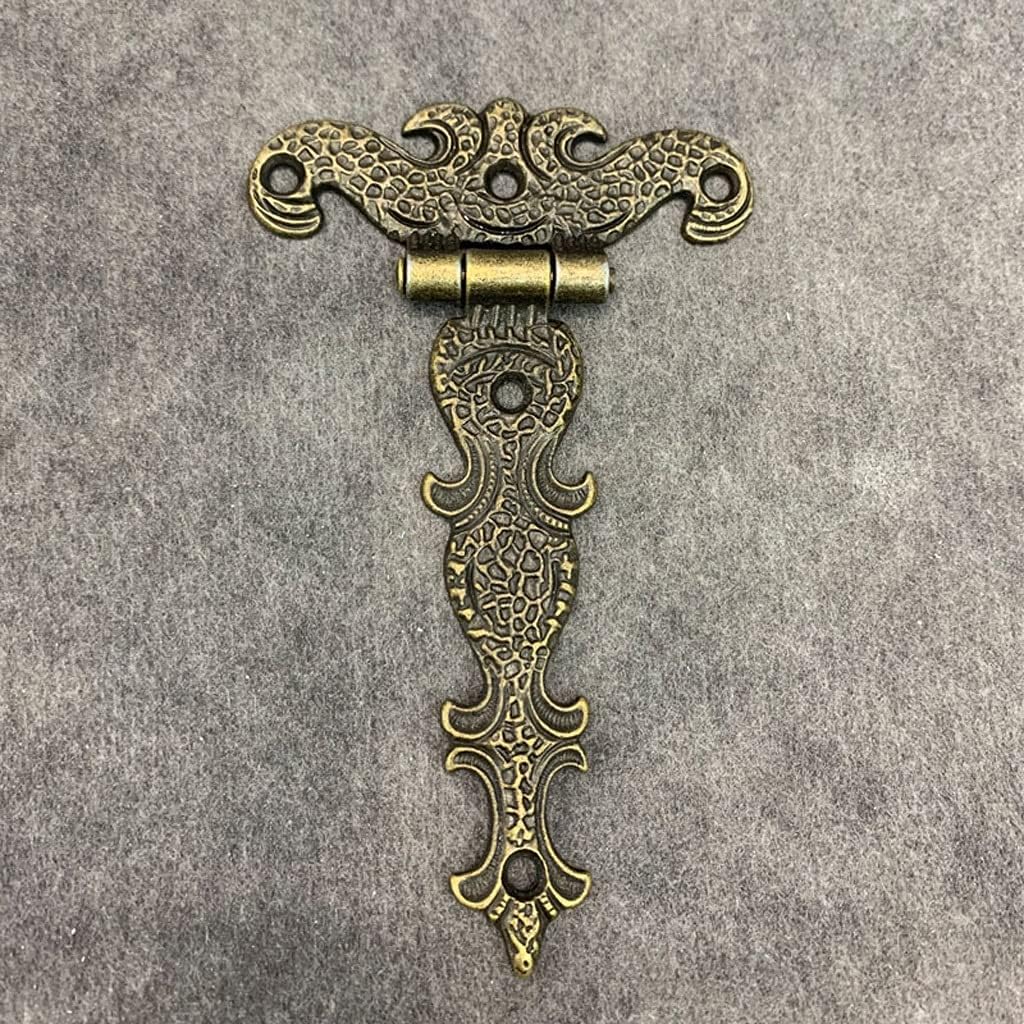 2 Pieces of Hinges to Stopper Cabinet Door Hinge Large Brass Plated Vintage Jewellery Decorative Large Wooden Box Furniture Accessories 113 x 69 mm