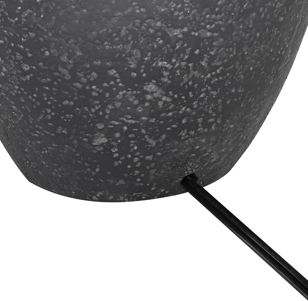 360 Lighting Romeo 23 1/2' High Jar Small Modern Coastal Accent Table Lamps Set of 2 Stone Gray Finish Fabric Beige Shade Living Room Bedroom Bedside Nightstand House Office Home Reading Kitchen