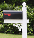 4Ever Products The Roosevelt Vinyl/PVC Mailbox Post (Includes Mailbox) Complete Decorative Curbside Mailbox System with Classic Traditional Style (Black Mailbox)