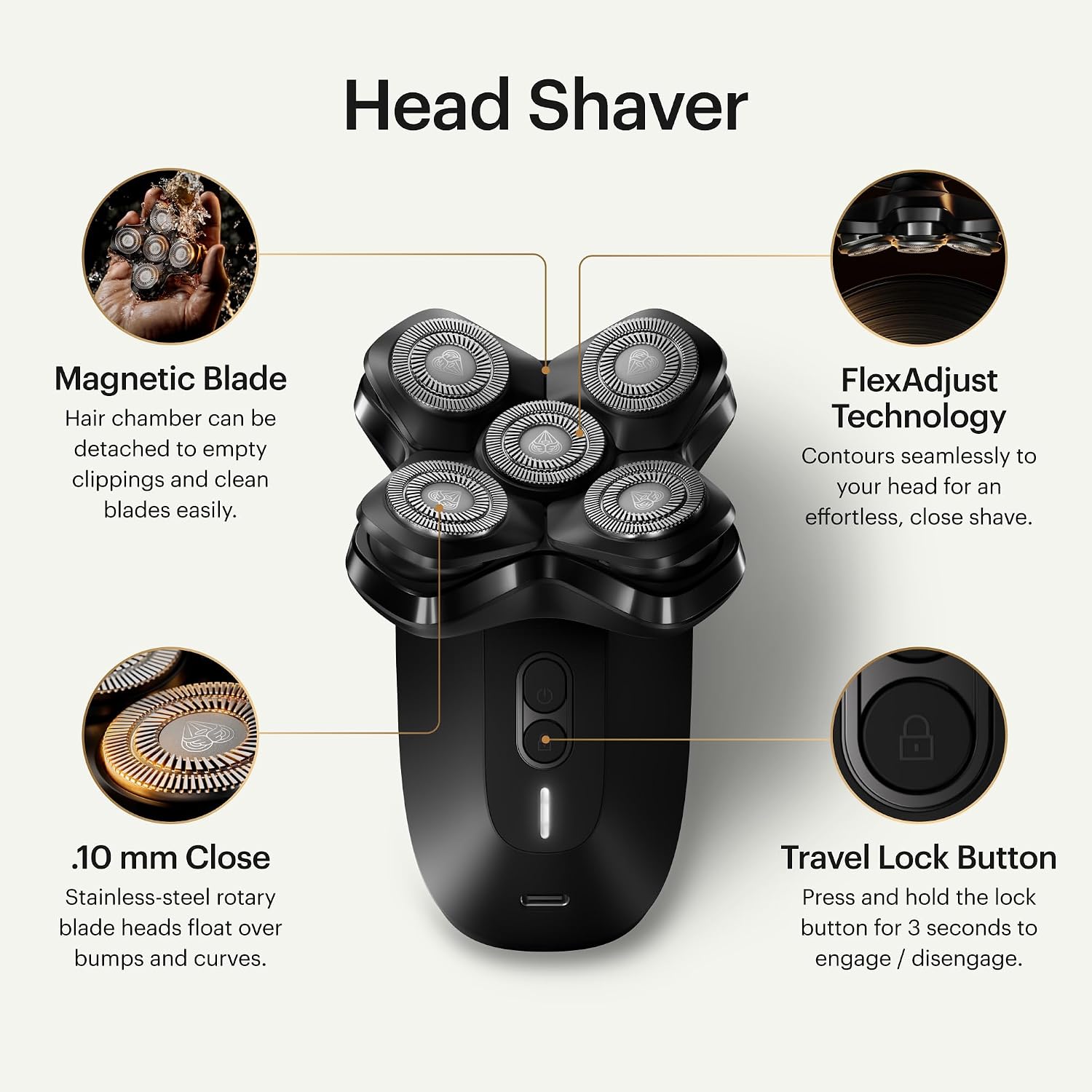 MANSCAPED® Dome Shaver™ PRO Head Shaver for Bald Men & Weed Whacker® 3.0 PRO Dual-Blade Nose, Ear & Eyebrow Hair Trimmer – SkinSafe® & FlexAdjust Technology, Travel Locks, Waterproof