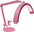 Neatfi Half Moon LED Table Lamp for Estheticians – 2,500 Lumens | CCT Dimming, 5 Light Modes | Professional Task Lamp for Nail Art, Facials, Threading & Tattoos (Pink, CCT with Base and Clamp)