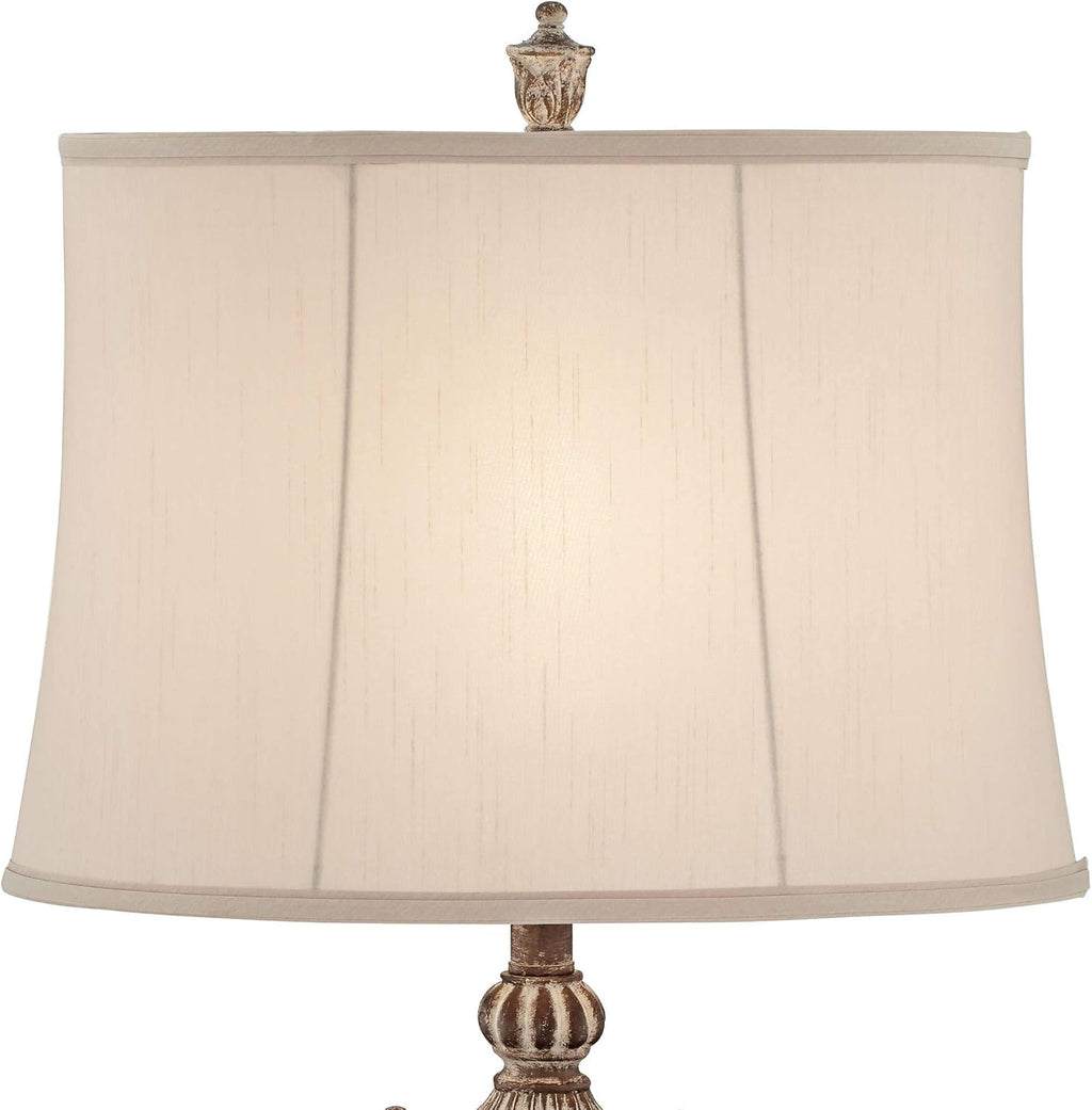 Regency Hill Elle Traditional Antique Table Lamp 33' Tall Classic Gold Open Scroll Bronze Off White Oval Shade Decor for Living Room Bedroom House Bedside Nightstand Home Entryway