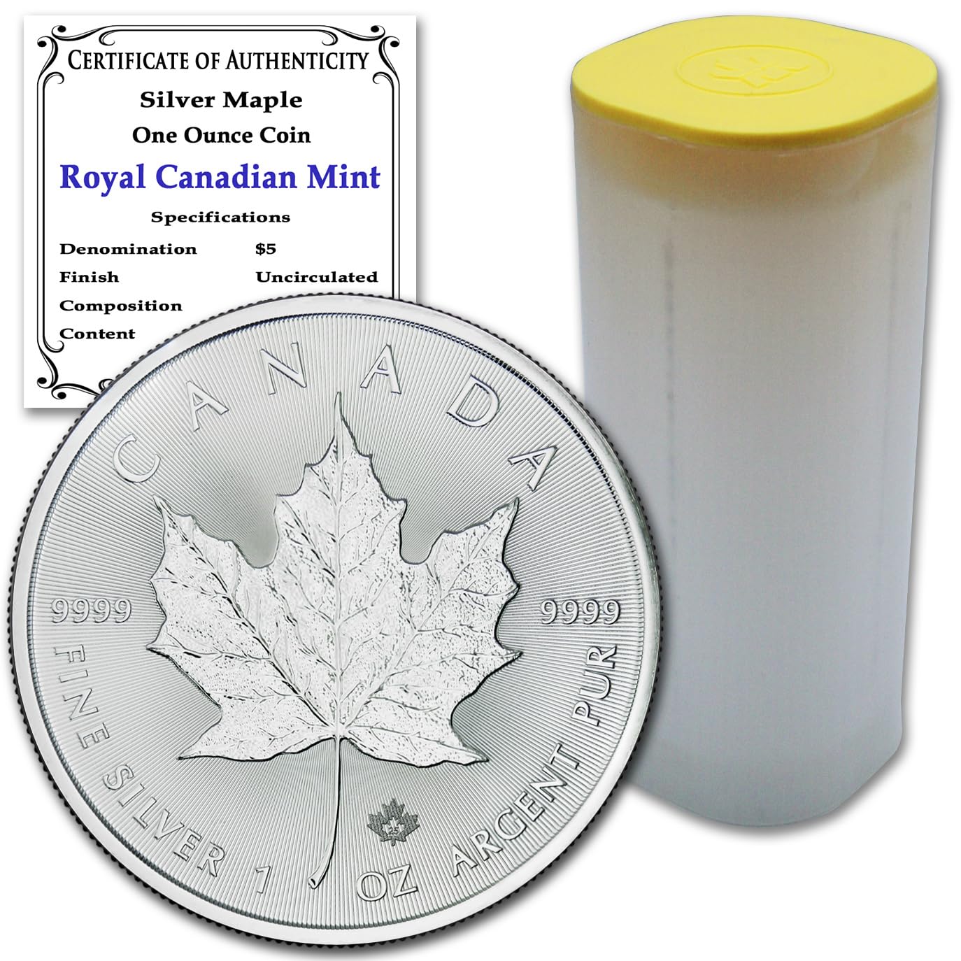 1988 - Present (Random Year) Lot of (10) 1 oz Silver Canadian Maple Leaf Coins Brilliant Uncirculated with Certificates of Authenticity $5 Seller BU