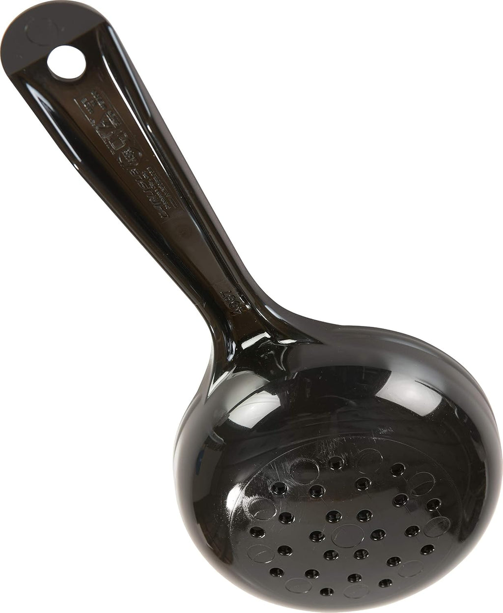 Carlisle FoodService Products 496703 Perforated Short Handle Portion Control Spoon, 6.0 fl oz, Black