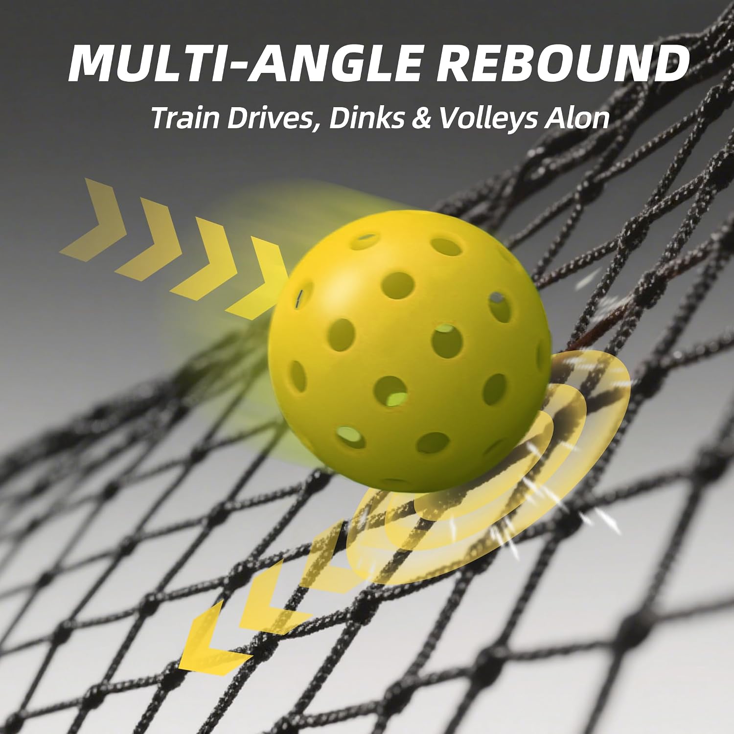 MR Pickleball Rebounder 6'x6', Adjustable Angle & Height Pickleball Rebounder, Tennis Rebound Net, Pickleball Solo Training Equipment for Dinks Volleys Accuracy Coordination Kitchen Control