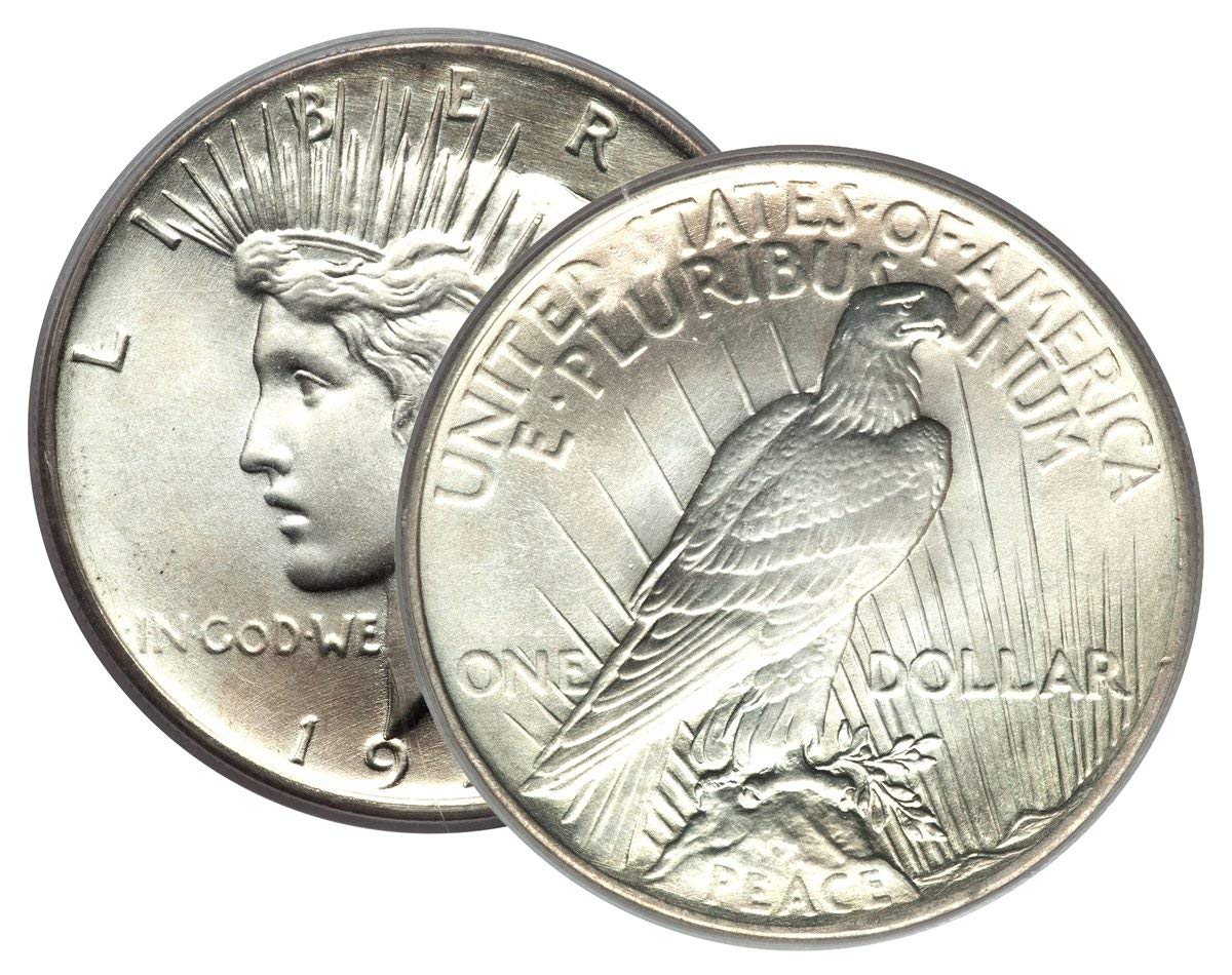 1 - Peace Silver Dollar Mid-1920's Dated Dollar Brilliant Uncirculated US Mint