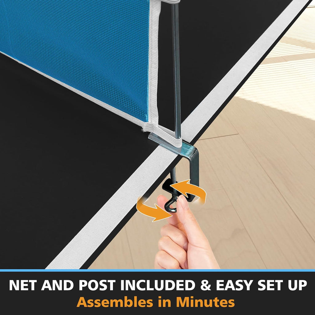 7/8/9Ft Mid-Size Ping Pong Conversion Top, Foldable & Portable Table Tennis Table Top with Net, No Assembly Needed, Indoor/Outdoor Table Tennis Surface