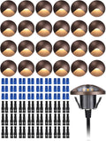 LEONLITE 24-Pack Recessed Low Voltage LED Deck Light Anti-Glare, 12-24V AC/DC Recessed LED Step Riser Light, IP65 Outdoor Step Stair Lights, 3000K Warm White, Aluminum Housing Oil Rubbed Bronze