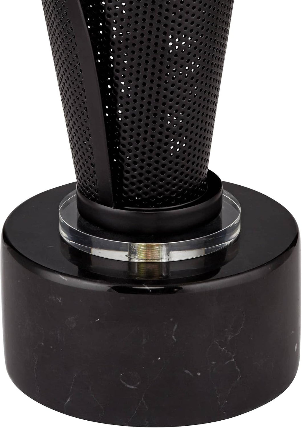 Possini Euro Design Sasha Modern Industrial Table Lamp 31 1/2' Tall Sculptural Black Metal Organza Sheer Outer White Fabric Inner Dum Shade for Bedroom Living Room House Bedside Nightstand Office