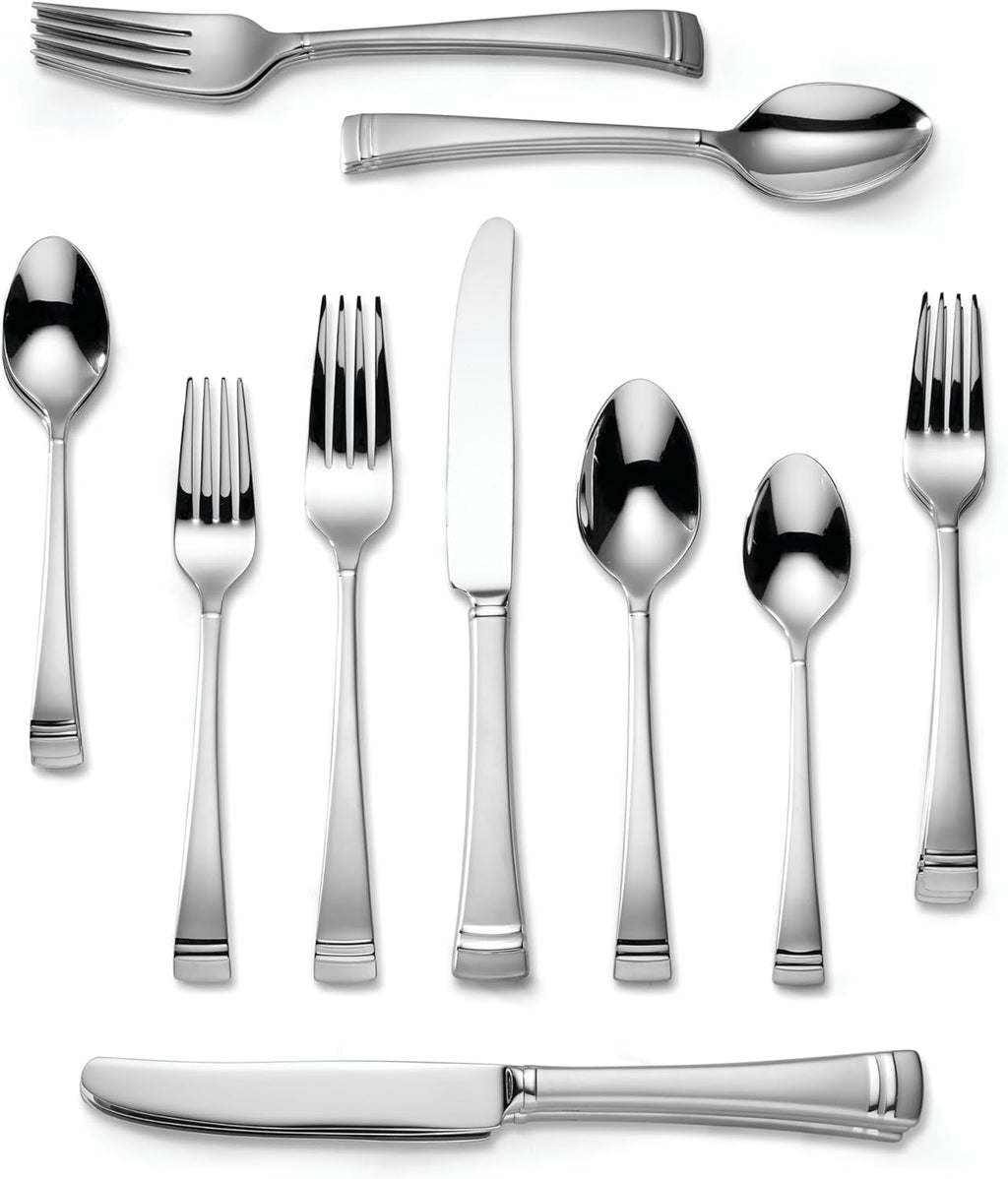 Lenox 828373 Federal Platinum Frosted 20-piece Flatware Set, Service For 4 (Frosted, 20-Piece)