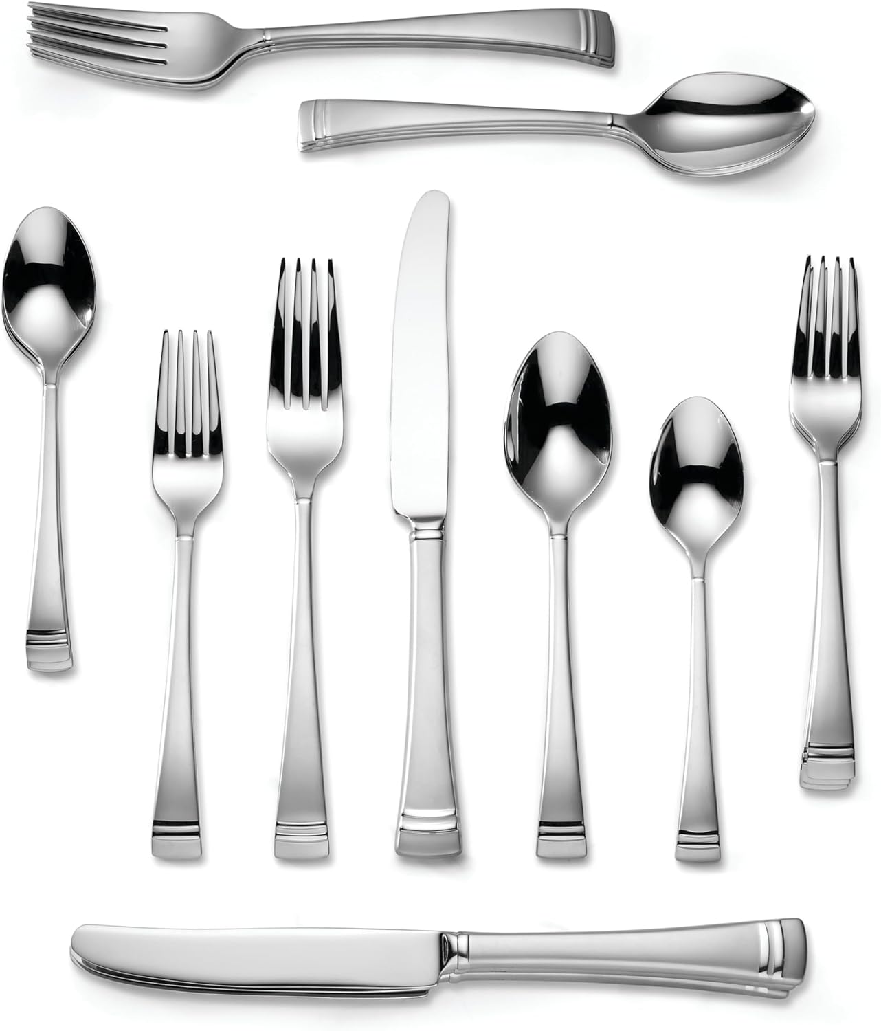 Lenox 828373 Federal Platinum Frosted 20-piece Flatware Set, Service For 4 (Frosted, 20-Piece)