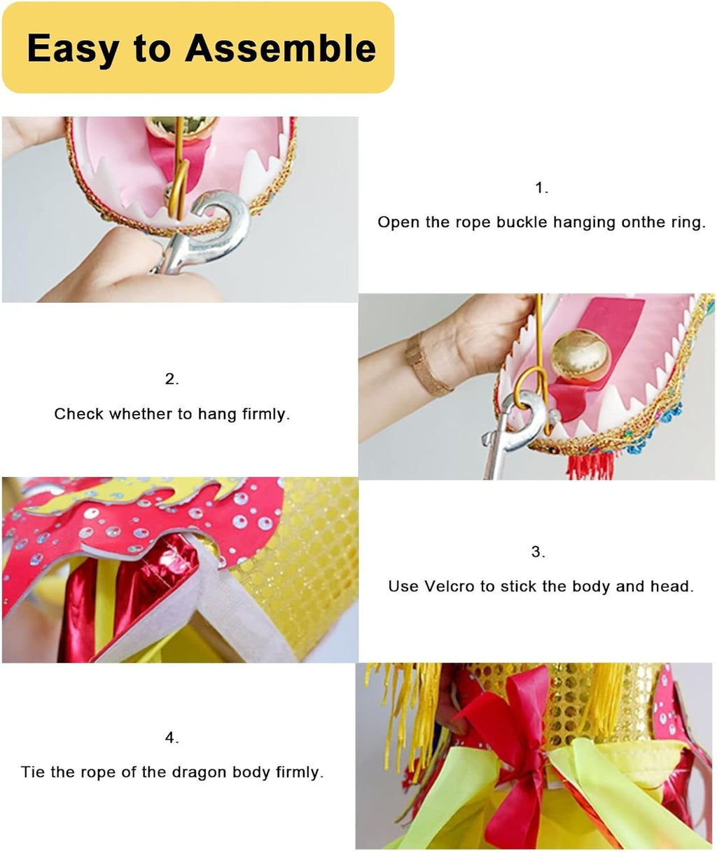 Dragon Poi Dragon Silk Ribbon Streamer/Shaking Poi, Washable Chinese Exercise Streamere for Square New Year, Throw Fitness Performance Props, 6m/8m/10m/12m (Color : B, Size : 12 m/39ft Long)