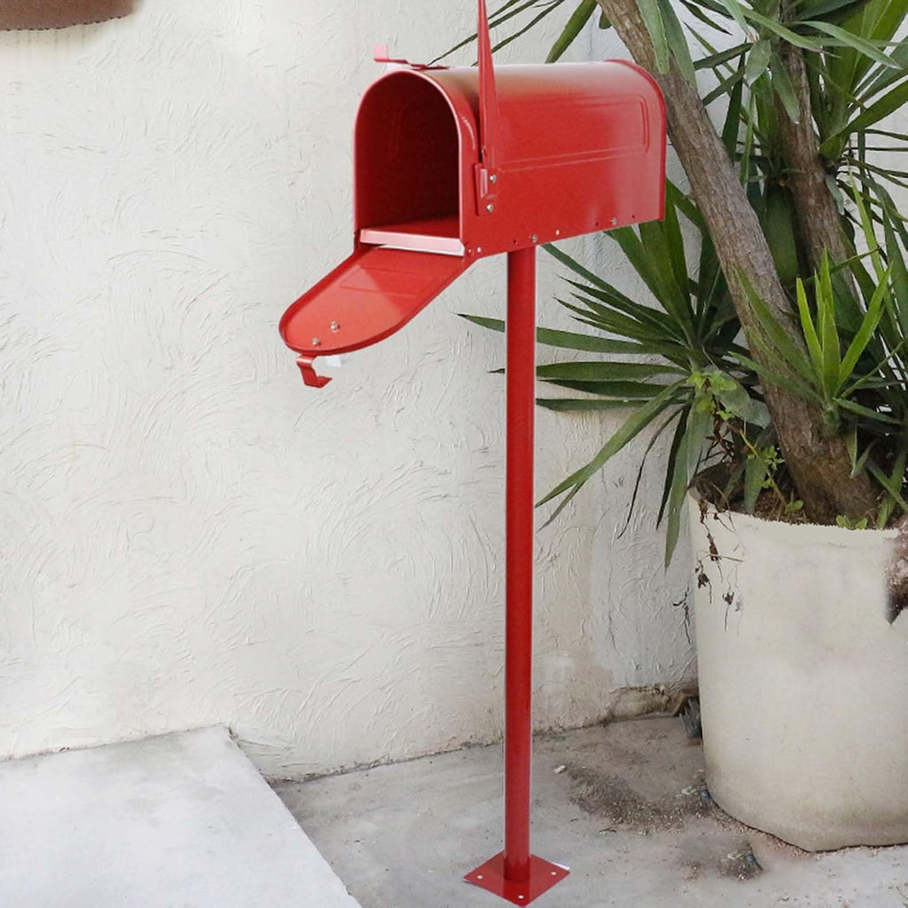 American Style Tall Mailboxes for Outside, Floor Stand Weatherproof Letter Storage Box, Drop Post Box for Townhouse/Garden(Color:B)