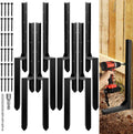 Fence Post Repair Kit, Heavy Duty Steel Fence Post Anchor Ground Spike for Repair Tilted, Broken Wood Fence Post (Double Legs - Set 8)