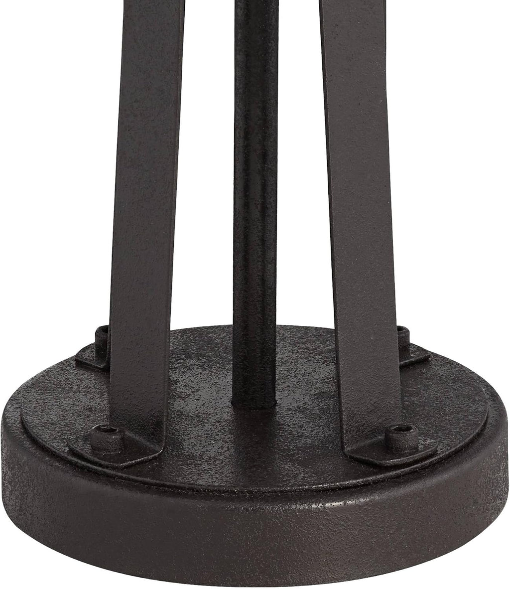 Possini Euro Design Modern Table Lamps 25 1/2' Tall Set of 2 with USB Charging Port Dark Bronze Metal Red Faux Silk Drum Shade for Bedroom Living Room House Desk Bedside Nightstand Office Family