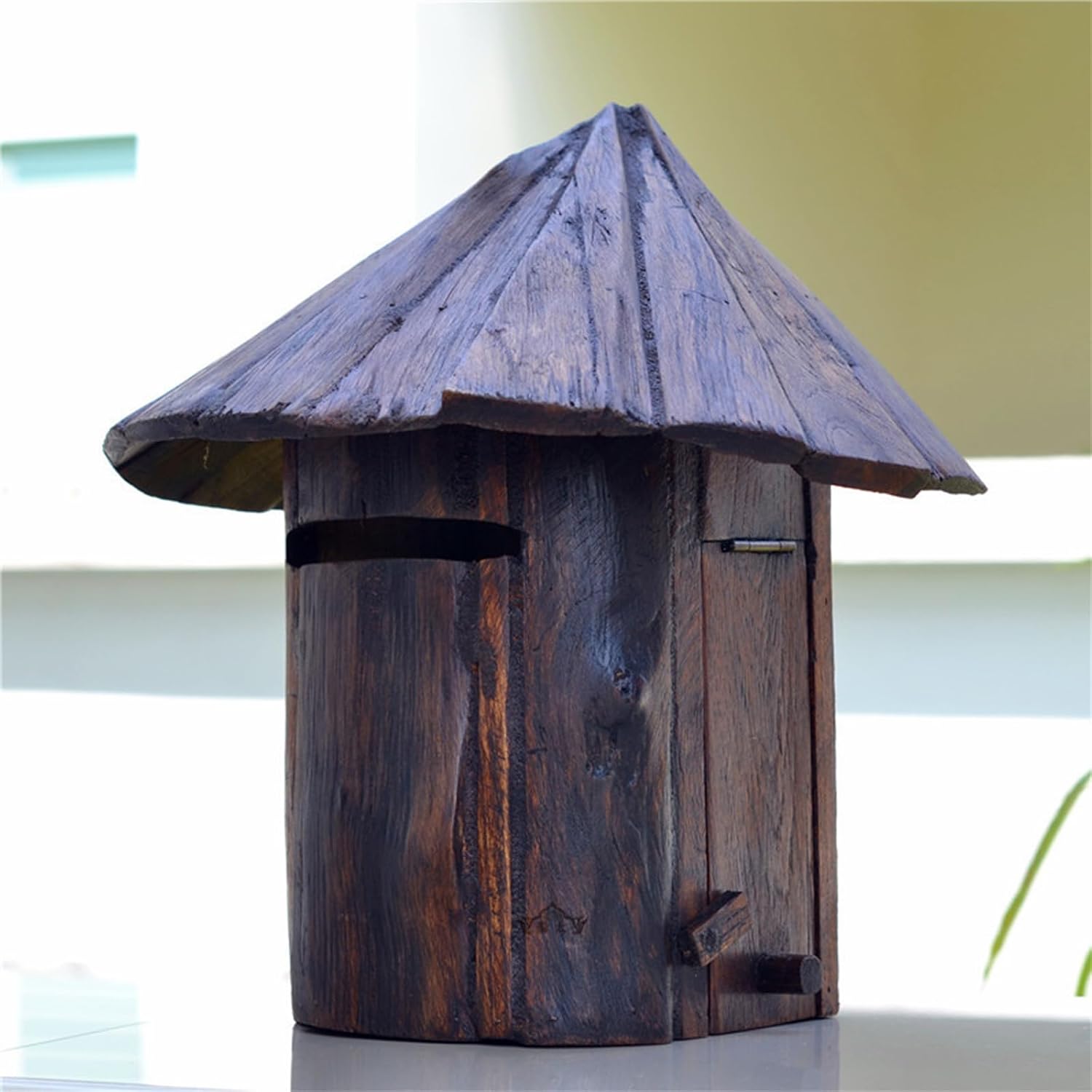 Wooden Cabin Mailbox,Small Mailboxes,Post-Mount Mailbox,Outdoor Rainproof Letter Box,Wall-Mount Mailbox,Mailboxes for Outside,for Home Bar House Decor 1pc