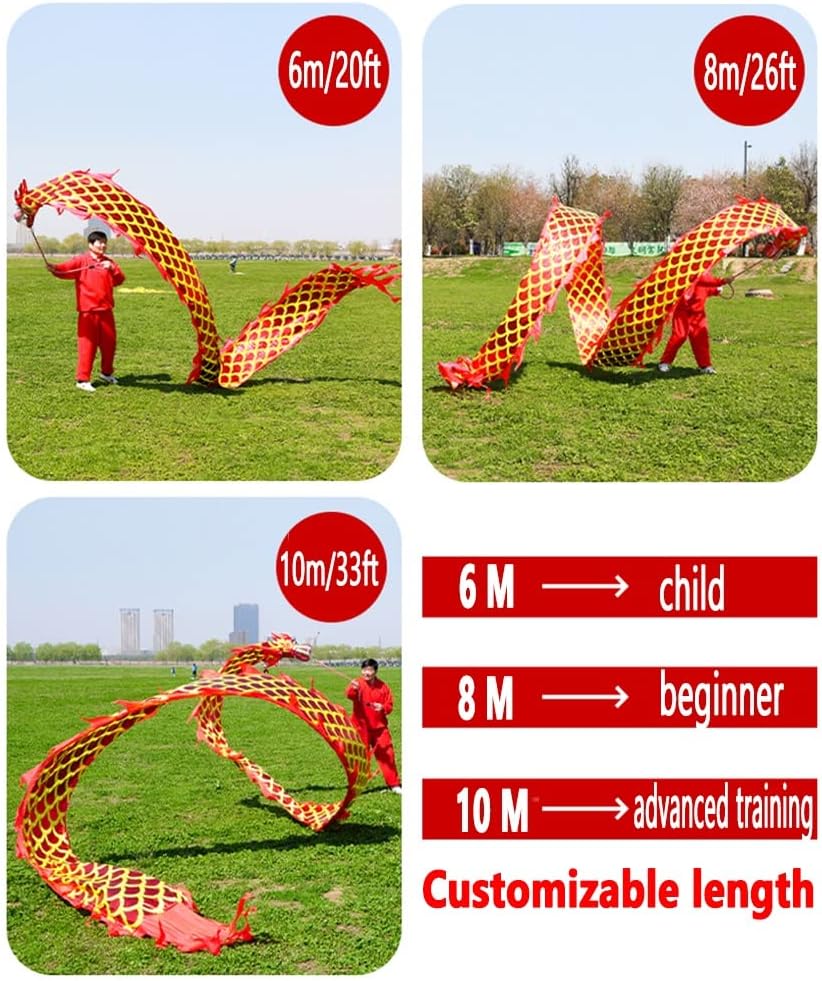 Dragon Dance Flinging Ribbon, Outdoor Exercise Kung Fu Fitness Throw Streamer, Silk Flowy & Shaking Poi,4 Colors, 3 Sizes (Color : Purple, Size : 6m/20ft) (Purple 10m/33ft)