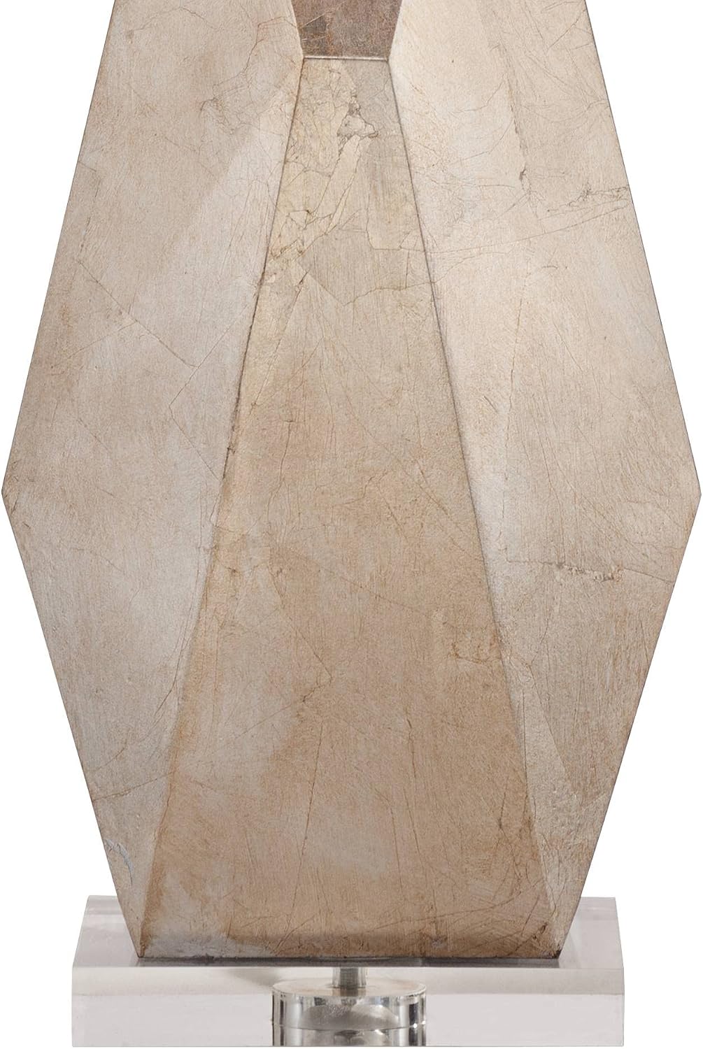 Possini Euro Design 32 1/2' Tall Geometric Large Mid Century Modern Glam End Table Lamps Set of 2 Champagne Gold Living Room Bedroom Bedside Nightstand House Office Home Reading Off-White Shade