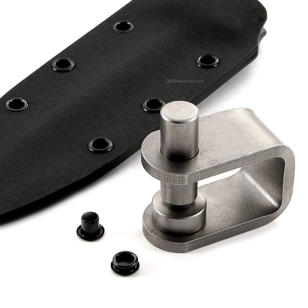 Eyelet Setting Tools & Eyelets Combo - (1) [ #6 & #8 Eyelet Setting Dies (3/16 & 1/4 Inch) ] + (100) [#6-9 & #8-9 Black Eyelets (3/16 & 1/4 Inch diameters)] - for Holster Making, Sewing, Repair, etc.